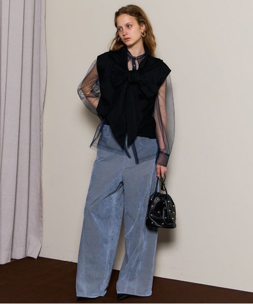 MAISON SPECIAL（メゾンスペシャル）の「Chambray Corduroy Wide Pants/シャンブレーコーデュロイワイドパンツ■セットアップ対応■（その他パンツ・レディース・ブルー/カーキ/ブラック・36/38）」の11枚目の写真