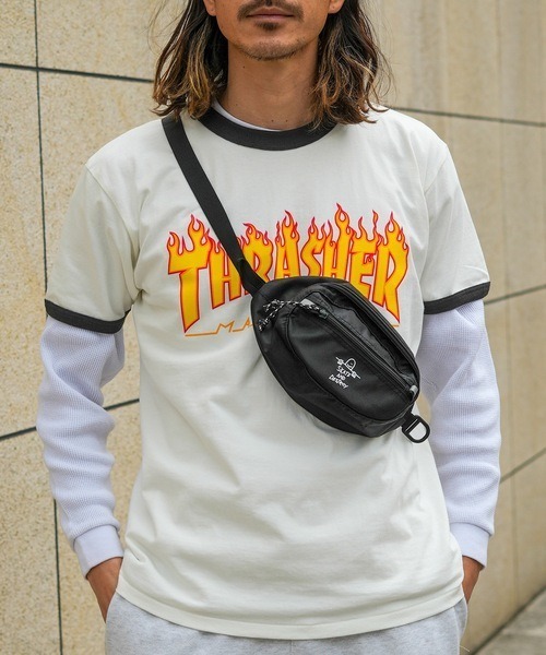 THRASHER(スラッシャー)の「【THRASHER/スラッシャー】Waist Bag 撥水加工 ブランドロゴ ウエストバッグ ボディバッグ(ボディバッグ/ウエストポーチ・メンズ・ブラック/ブラック系その他/ブラック×ホワイト・FREE)」の17枚目の写真