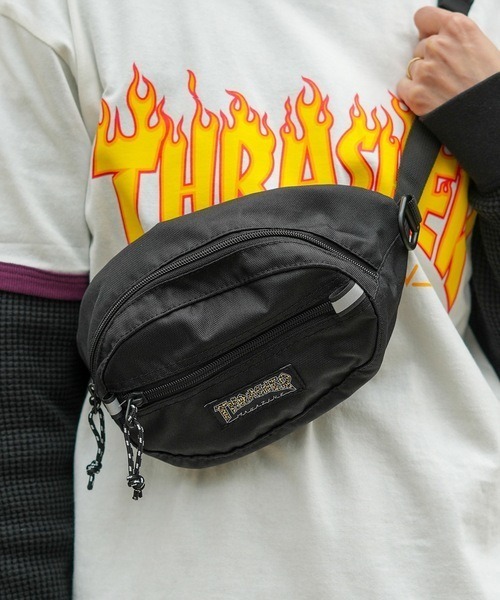 THRASHER(スラッシャー)の「【THRASHER/スラッシャー】Waist Bag 撥水加工 ブランドロゴ ウエストバッグ ボディバッグ(ボディバッグ/ウエストポーチ・メンズ・ブラック/ブラック系その他/ブラック×ホワイト・FREE)」の10枚目の写真