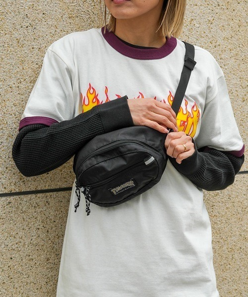 THRASHER(スラッシャー)の「【THRASHER/スラッシャー】Waist Bag 撥水加工 ブランドロゴ ウエストバッグ ボディバッグ(ボディバッグ/ウエストポーチ・メンズ・ブラック/ブラック系その他/ブラック×ホワイト・FREE)」の9枚目の写真