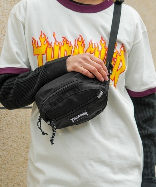 THRASHER(スラッシャー)の「【THRASHER/スラッシャー】Waist Bag 撥水加工 ブランドロゴ ウエストバッグ ボディバッグ(ボディバッグ/ウエストポーチ・メンズ・ブラック/ブラック系その他/ブラック×ホワイト・FREE)」の11枚目の写真