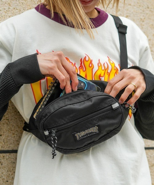 THRASHER(スラッシャー)の「【THRASHER/スラッシャー】Waist Bag 撥水加工 ブランドロゴ ウエストバッグ ボディバッグ(ボディバッグ/ウエストポーチ・メンズ・ブラック/ブラック系その他/ブラック×ホワイト・FREE)」の8枚目の写真