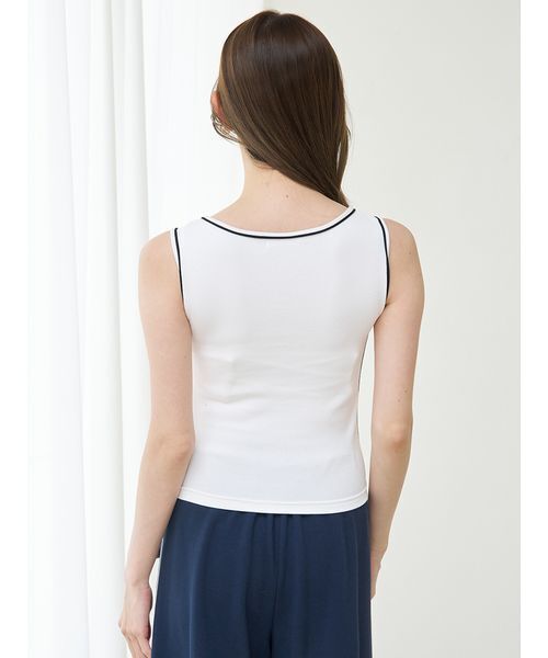 SNIDEL（スナイデル）の「パイピングディテールノースリタンク（タンクトップ・レディース・ブラック/ライトピンク/その他/ホワイト・F）」の17枚目の写真