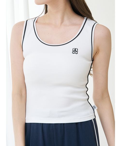 SNIDEL（スナイデル）の「パイピングディテールノースリタンク（タンクトップ・レディース・ブラック/ライトピンク/その他/ホワイト・F）」の19枚目の写真
