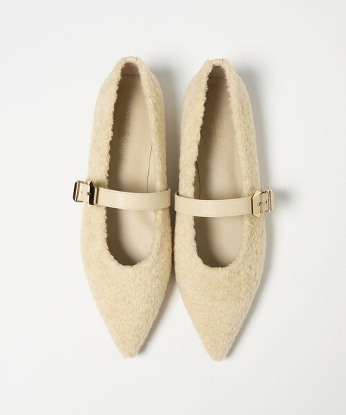 ODETTE E ODILE（オデットエオディール）の「ベルテッドシャギー フラット10↑（パンプス・レディース・ブラック/その他1/オフホワイト/ダークブラウン・23cm/22.5cm/23.5cm/22cm/25cm/24.5cm/24cm）」の2枚目の写真