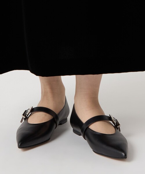 ODETTE E ODILE（オデットエオディール）の「ベルテッドシャギー フラット10↑（パンプス・レディース・ブラック/その他1/オフホワイト/ダークブラウン・23cm/22.5cm/23.5cm/22cm/25cm/24.5cm/24cm）」の6枚目の写真