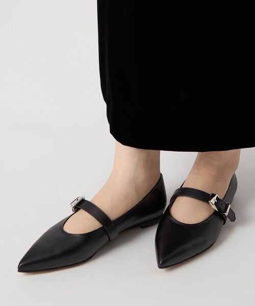 ODETTE E ODILE（オデットエオディール）の「ベルテッドシャギー フラット10↑（パンプス・レディース・ブラック/その他1/オフホワイト/ダークブラウン・23cm/22.5cm/23.5cm/22cm/25cm/24.5cm/24cm）」の8枚目の写真