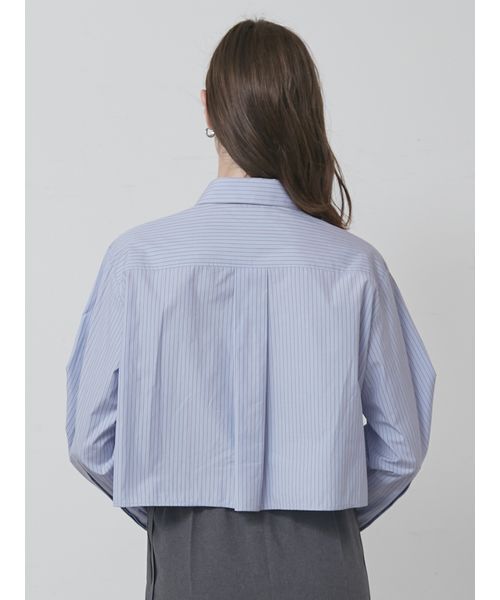 styling/(スタイリング)の「カットオフショートシャツ(シャツ/ブラウス・レディース・ホワイト/サックスブルー/グレー・F)」の5枚目の写真