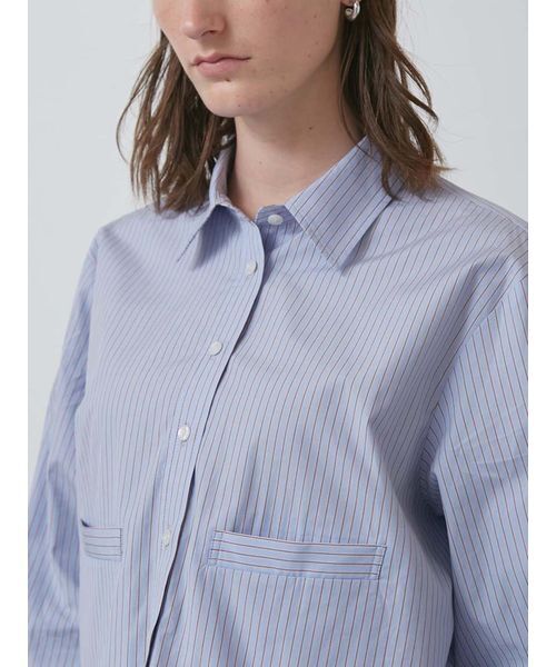 styling/(スタイリング)の「カットオフショートシャツ(シャツ/ブラウス・レディース・ホワイト/サックスブルー/グレー・F)」の7枚目の写真