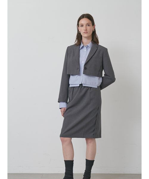 styling/(スタイリング)の「カットオフショートシャツ(シャツ/ブラウス・レディース・ホワイト/サックスブルー/グレー・F)」の12枚目の写真