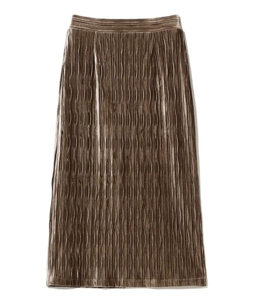 Ray BEAMS（レイビームス）の「プリーツ ベロア タイト スカート（スカート・レディース・ブラック/ダークブラウン・0/1）」の15枚目の写真