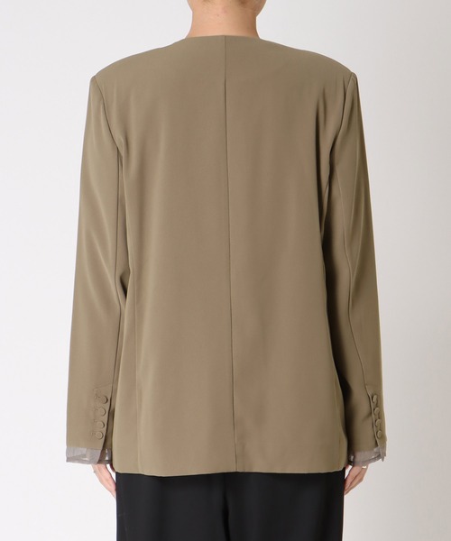 Three Four Time(スリーフォータイム)の「ポケットフリルジャケット(テーラードジャケット・レディース・ブラック/ブラウン・FREE)」の12枚目の写真