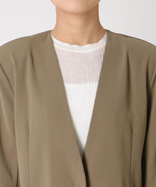 Three Four Time(スリーフォータイム)の「ポケットフリルジャケット(テーラードジャケット・レディース・ブラック/ブラウン・FREE)」の13枚目の写真