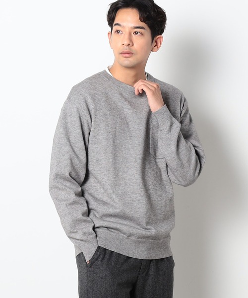 Grand PARK（グランドパーク）の「リブクルーネックニット（ニット/セーター・メンズ・ベージュ/ブラウン/グレー/ホワイト・LARGE/MEDIUM）」の3枚目の写真