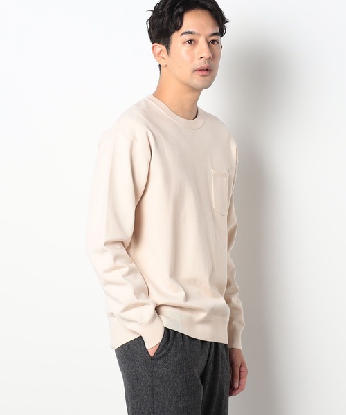 Grand PARK（グランドパーク）の「リブクルーネックニット（ニット/セーター・メンズ・ベージュ/ブラウン/グレー/ホワイト・LARGE/MEDIUM）」の2枚目の写真