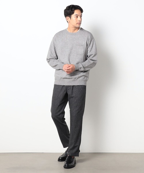 Grand PARK（グランドパーク）の「リブクルーネックニット（ニット/セーター・メンズ・ベージュ/ブラウン/グレー/ホワイト・LARGE/MEDIUM）」の7枚目の写真