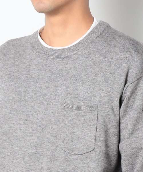 Grand PARK（グランドパーク）の「リブクルーネックニット（ニット/セーター・メンズ・ベージュ/ブラウン/グレー/ホワイト・LARGE/MEDIUM）」の11枚目の写真