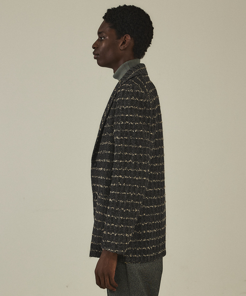 DESIGNWORKS（デザインワークス）の「ニットツイード イージージャケット（テーラードジャケット・メンズ・ネイビー/ブラック・46/48/50）」の12枚目の写真