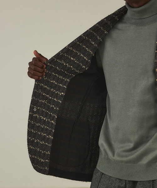 DESIGNWORKS（デザインワークス）の「ニットツイード イージージャケット（テーラードジャケット・メンズ・ネイビー/ブラック・46/48/50）」の18枚目の写真