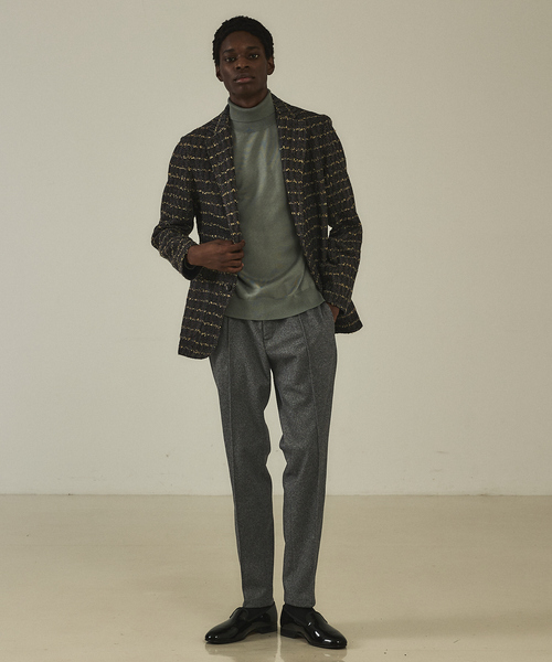 DESIGNWORKS（デザインワークス）の「ニットツイード イージージャケット（テーラードジャケット・メンズ・ネイビー/ブラック・46/48/50）」の5枚目の写真