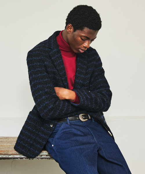 DESIGNWORKS（デザインワークス）の「ニットツイード イージージャケット（テーラードジャケット・メンズ・ネイビー/ブラック・46/48/50）」の7枚目の写真