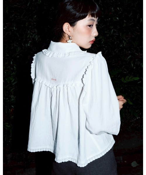 smyeon フリルコットンブラウス Frill cotton blouse/フリルコットンブラウス（シャツ/ブラウス