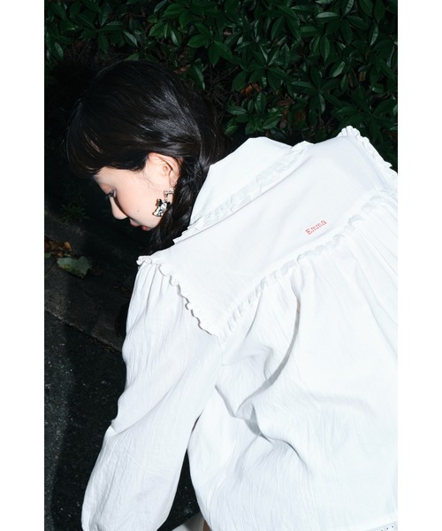 Frill cotton blouse/フリルコットンブラウス（シャツ/ブラウス