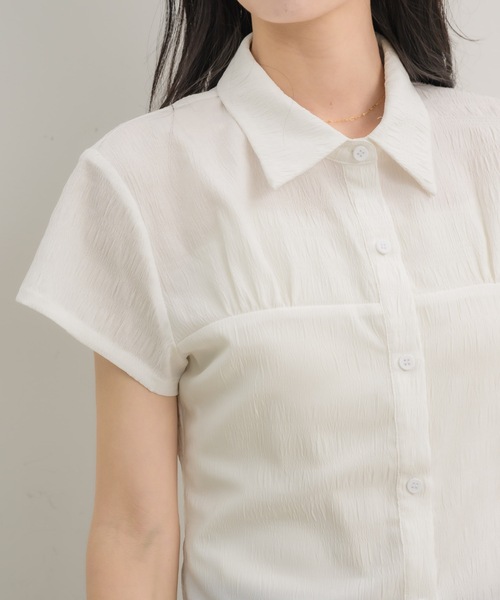 NEUNA(ヌナ)の「【ナチュラルに細見え◎】プリーツコンパクトブラウス(Tシャツ/カットソー・レディース・ライトブルー/オフホワイト・FREE)」の19枚目の写真