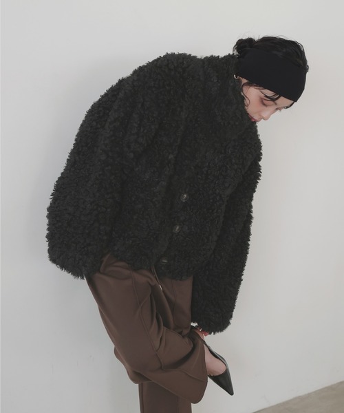 LIAN（リアン）の「プードルファーブルゾン（ブルゾン・レディース・ブラウン/ベージュ/アイボリー/ブラック・FREE）」の12枚目の写真