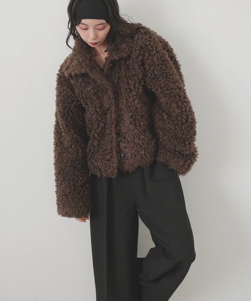 LIAN（リアン）の「プードルファーブルゾン（ブルゾン・レディース・ブラウン/ベージュ/アイボリー/ブラック・FREE）」の15枚目の写真