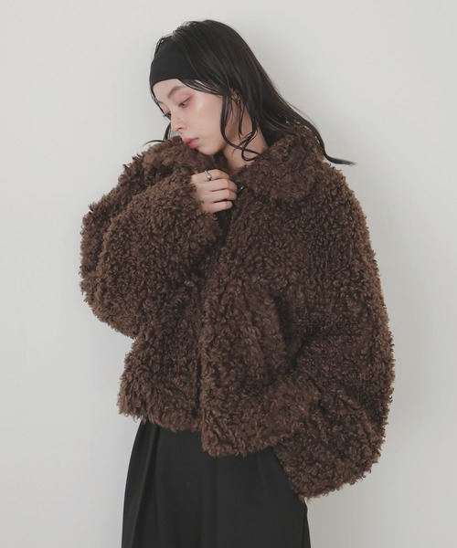 LIAN リアン　プードルファーブルゾン　ブルゾン　ブラウン ファーコート プードルファーブルゾン（ブルゾン）｜LIAN（リアン）のファッション