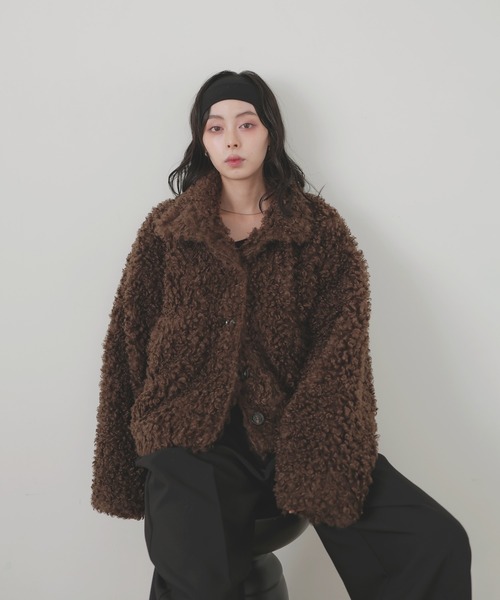 LIAN（リアン）の「プードルファーブルゾン（ブルゾン・レディース・ブラウン/ベージュ/アイボリー/ブラック・FREE）」の8枚目の写真