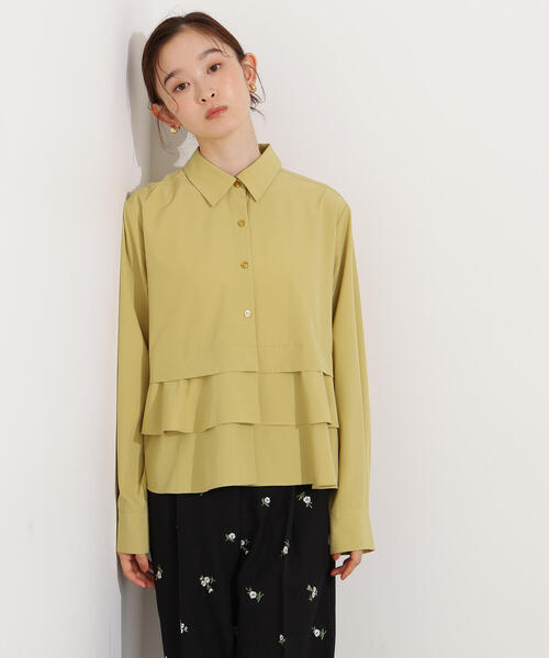 MSGM フリルデザイン ベージュシャツ　新品未使用 セール】フリルヘムシャツ（シャツ/ブラウス）｜N.（N. Natural Beauty