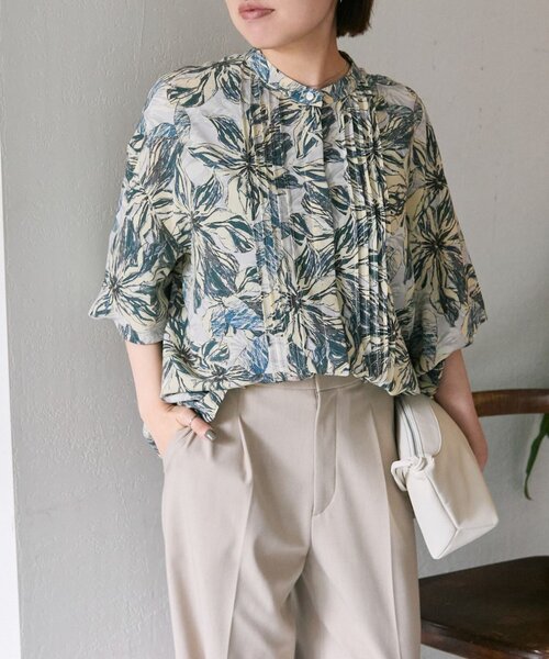 花柄ピンタックブラウス【SUM1 STYLE(スミスタイル)】（シャツ