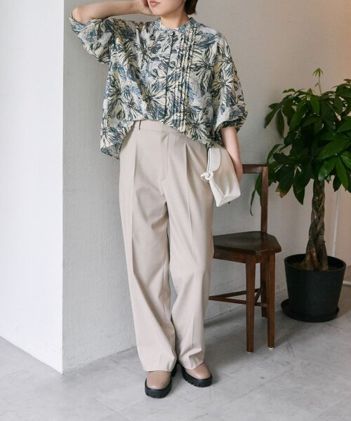 花柄ピンタックブラウス【SUM1 STYLE(スミスタイル)】（シャツ