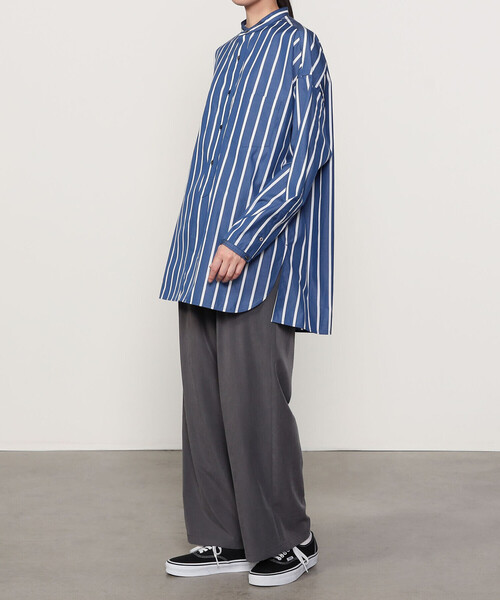 TICCA（ティッカ）の「TICCA | コットン スタンドスクエアシャツ STRIPE UNISEX（シャツ/ブラウス・レディース・ブルー系その他・F）」の3枚目の写真