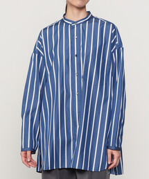 TICCA | コットン スタンドスクエアシャツ STRIPE UNISEX