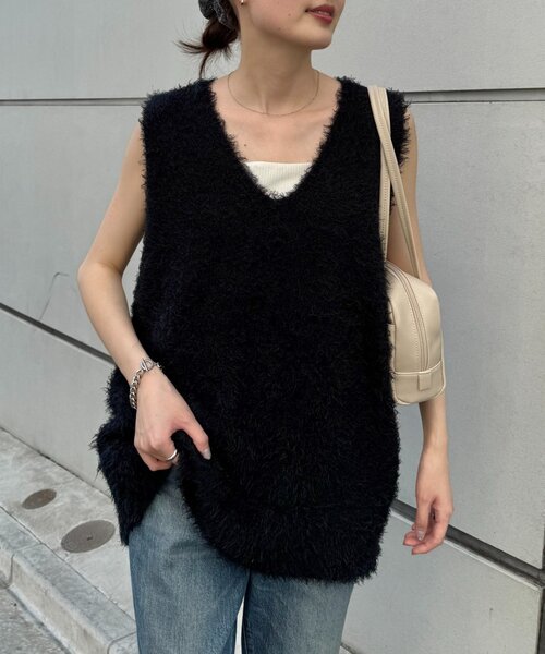 セール】【体型カバーと抜け感◎】ミックスフェザーヤーンオーバー