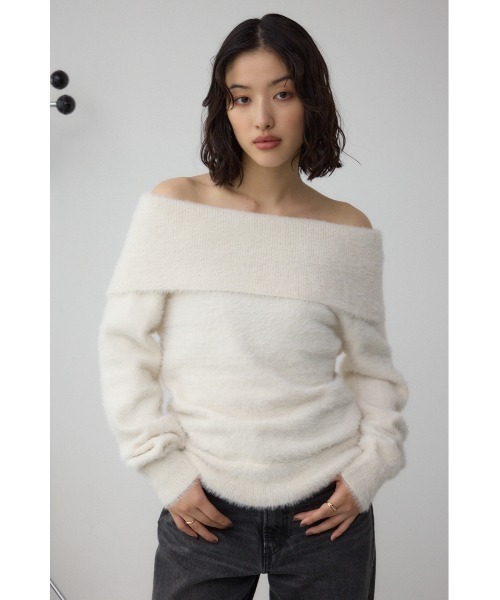 セール】モヘヤライクオフショルダーニット（ニット/セーター）｜AZUL