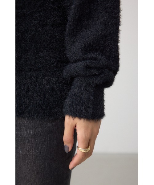AZUL by moussy(アズールバイマウジー)の「モヘヤライクオフショルダーニット(ニット/セーター・レディース・アイボリー/ブラック/サックスブルー/チャコールグレー・FREE)」の10枚目の写真