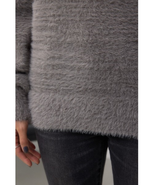AZUL by moussy(アズールバイマウジー)の「モヘヤライクオフショルダーニット(ニット/セーター・レディース・アイボリー/ブラック/サックスブルー/チャコールグレー・FREE)」の22枚目の写真