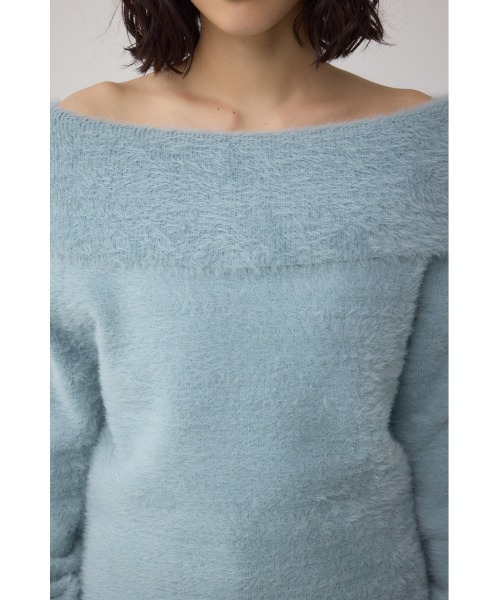 セール】モヘヤライクオフショルダーニット（ニット/セーター）｜AZUL