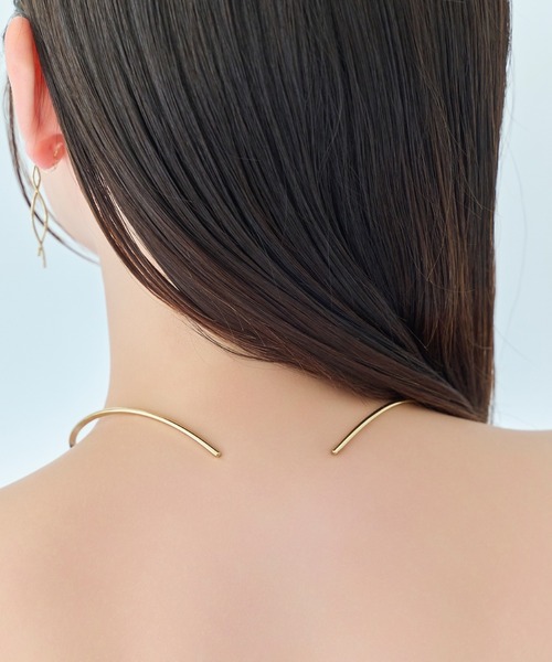 Phoebe（フィービィー）の「ルーセントラインチョーカー/ネックレス/ネックカフ/40cm（チョーカー・レディース・シルバー/イエローゴールド・FREE）」の4枚目の写真