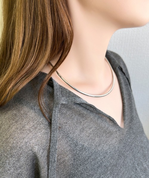 Phoebe（フィービィー）の「ルーセントラインチョーカー/ネックレス/ネックカフ/40cm（チョーカー・レディース・シルバー/イエローゴールド・FREE）」の10枚目の写真