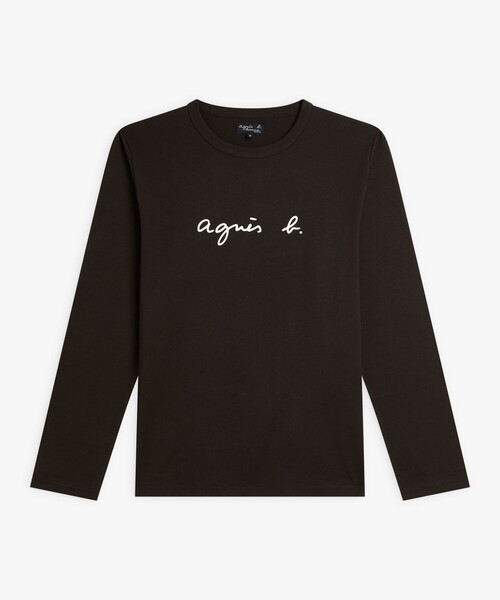 agnes b.(アニエスベー)の「メンズ ロゴ プリント 長袖 Tシャツ "New Coulos"(Tシャツ/カットソー・メンズ・ブラウン系その他・3/1/2)」の1枚目の写真