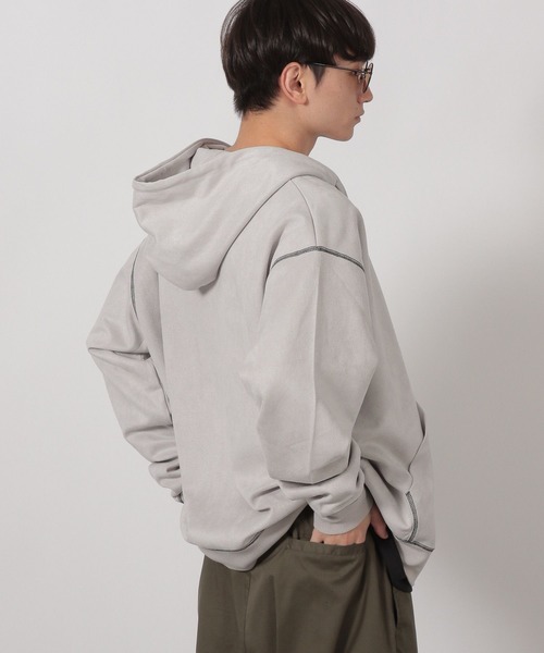 LAKOLE（ラコレ）の「※ステッチスエードZIPパーカー / 587065（パーカー・メンズ・チャコール/ライトグレー/ブルー・MEDIUM/LARGE）」の6枚目の写真