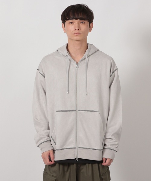 LAKOLE（ラコレ）の「※ステッチスエードZIPパーカー / 587065（パーカー・メンズ・チャコール/ライトグレー/ブルー・MEDIUM/LARGE）」の12枚目の写真