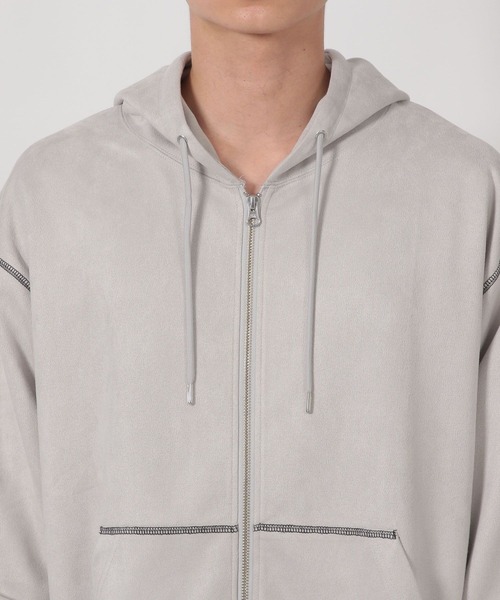 LAKOLE（ラコレ）の「※ステッチスエードZIPパーカー / 587065（パーカー・メンズ・チャコール/ライトグレー/ブルー・MEDIUM/LARGE）」の15枚目の写真