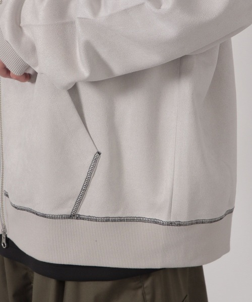 LAKOLE（ラコレ）の「※ステッチスエードZIPパーカー / 587065（パーカー・メンズ・チャコール/ライトグレー/ブルー・MEDIUM/LARGE）」の17枚目の写真