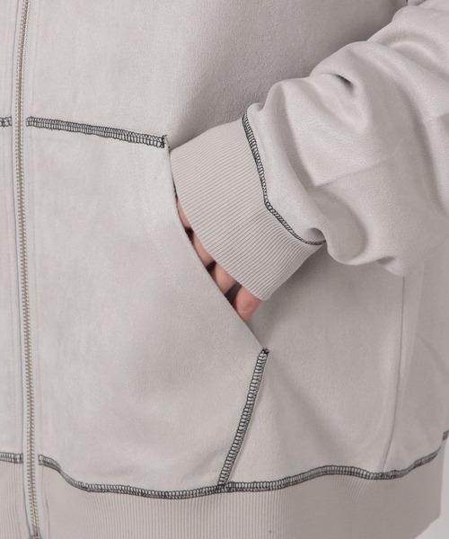 LAKOLE（ラコレ）の「※ステッチスエードZIPパーカー / 587065（パーカー・メンズ・チャコール/ライトグレー/ブルー・MEDIUM/LARGE）」の18枚目の写真